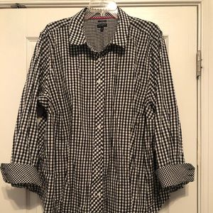 Talbots black and white blouse 24W